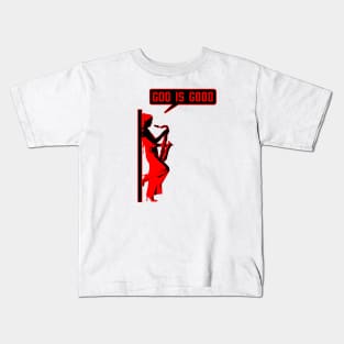 Christian saxophone player (saxophonist) in red and black color Kids T-Shirt